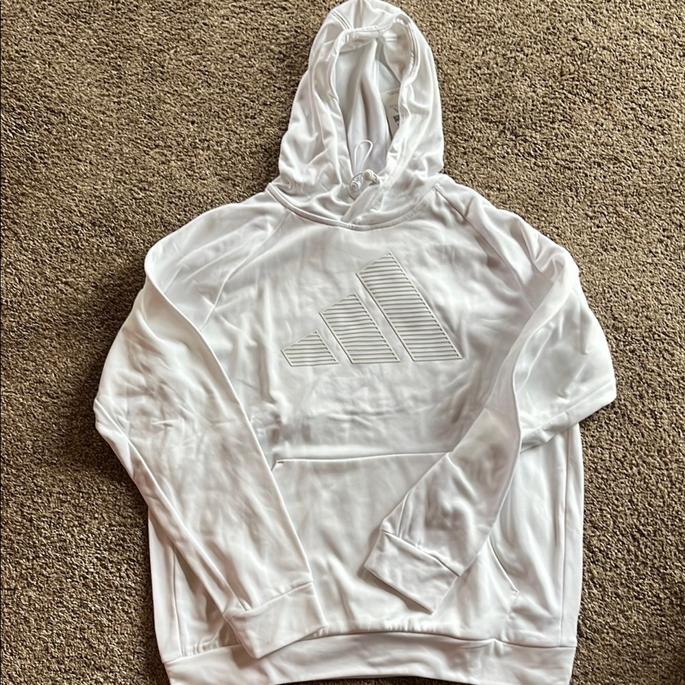 Adidas White Classic Pullover Sweater